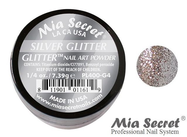 Glitter Acrylpoeder Zilver