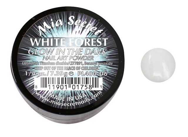 Glow in the Dark Acrylpoeder White Forest