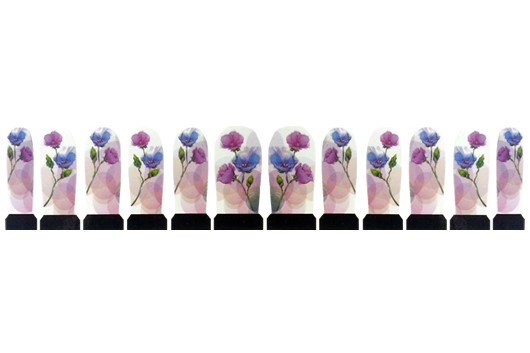 Nagel Sticker Bloemen op steel