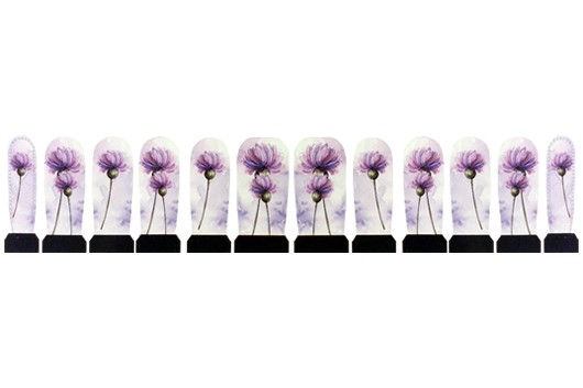 Nagel Sticker Lila Paarse Bloem