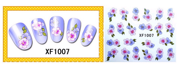 Water Transfer Sticker Paars Roze Bloemen