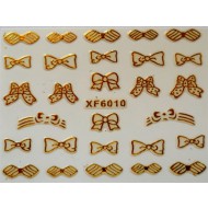 3D Nagelstickers Goud Strikjes