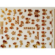 3D Nagelstickers Goud Strikken en Bloemen